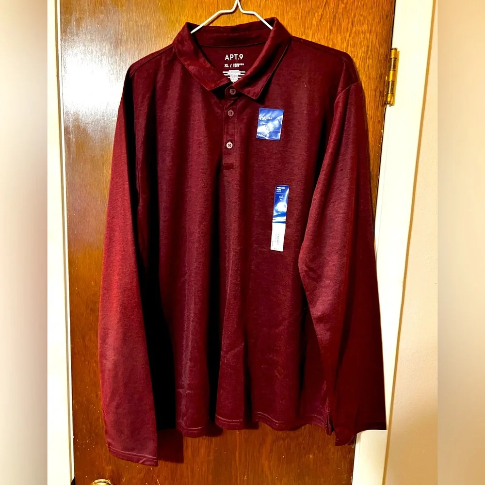 NEW long sleeve maroon polo. - Picture 1 of 6